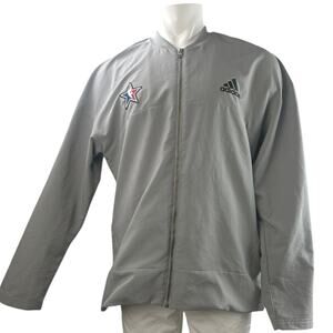 Adidas 2017 NBA All Star Game Men's Gray Full Zip Windbreaker Coat Jacket Size L
